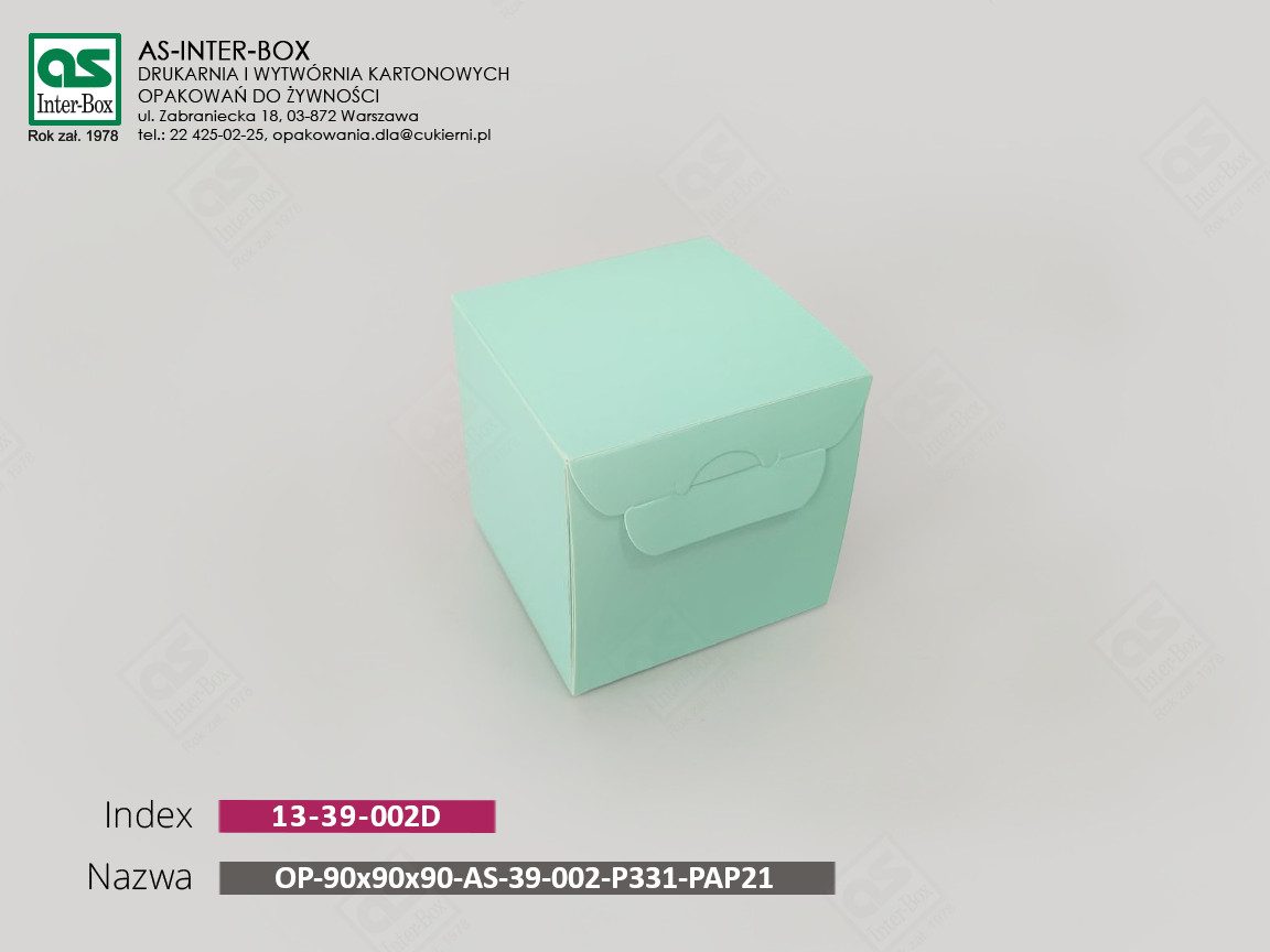 Opakowanie — 13-39-002D — OP-90/90/90-AS-39-002-P331 PAP21 — 90x90x90 mm