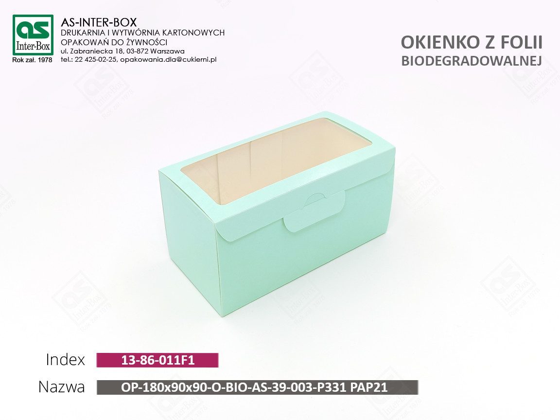 Opakowanie — 13-86-011F1 — OP-180/90/90-O-AS-39-003-P331 C/PAP81 — 180x90x90 mm