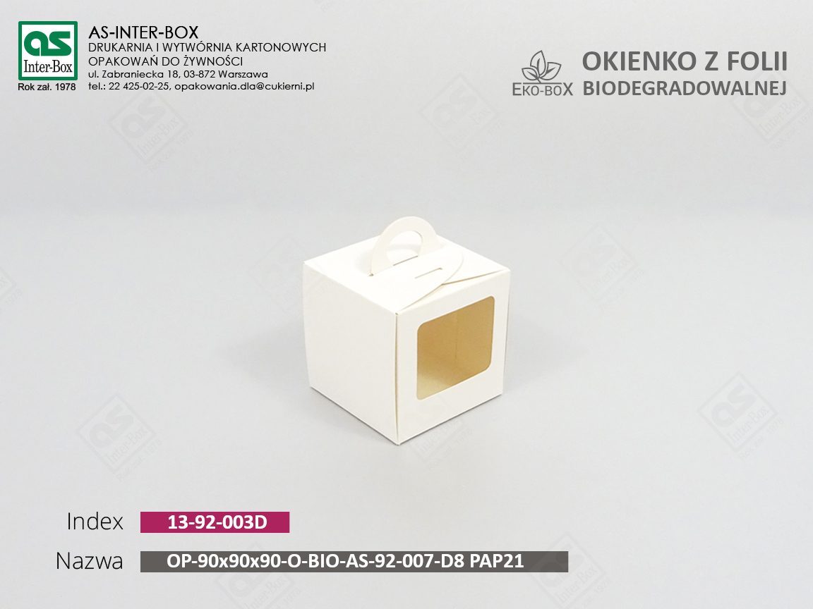 Opakowanie — 13-92-003D — OP-90x90x90-O-BIO-AS-92-007-D8 PAP21 — 90x90x90 mm