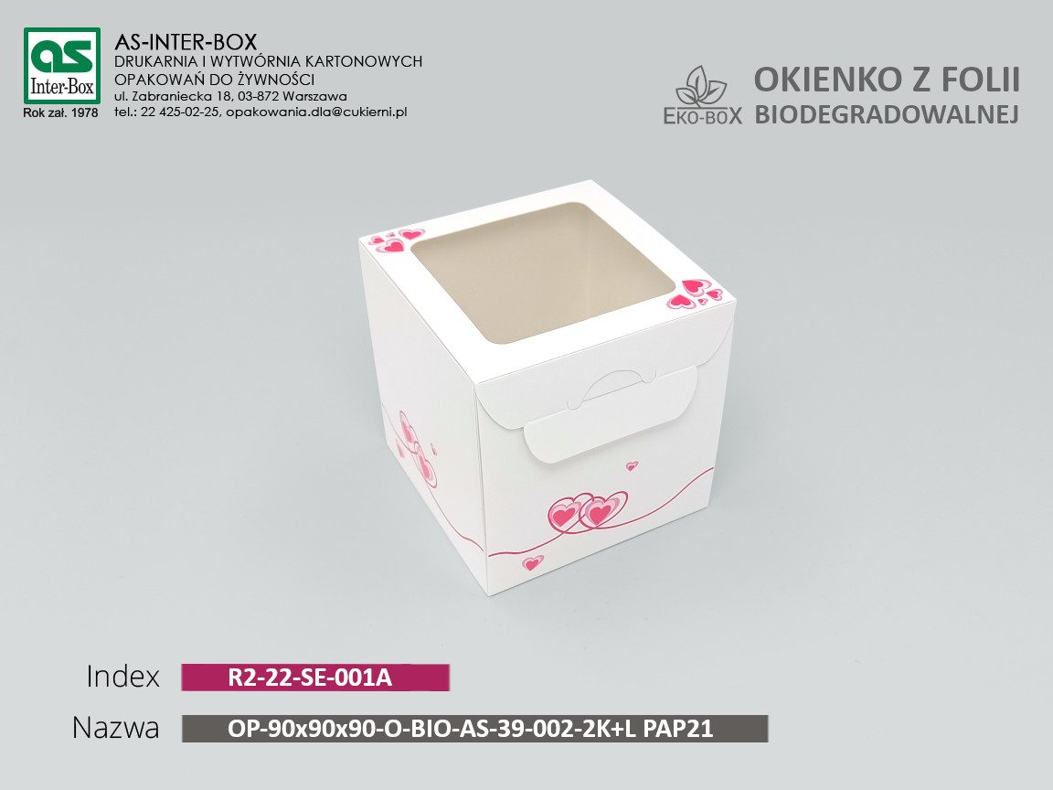 Opakowanie — R2-22-SE-001A — OP-90x90x90-O-BIO-AS-39-002-2K+L PAP21 — 90x90x90 mm